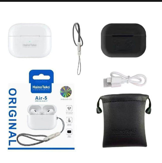 Haino Teko Air 5 Pro – White | ENC Mic, Original Quality + 2 Free Pouches
